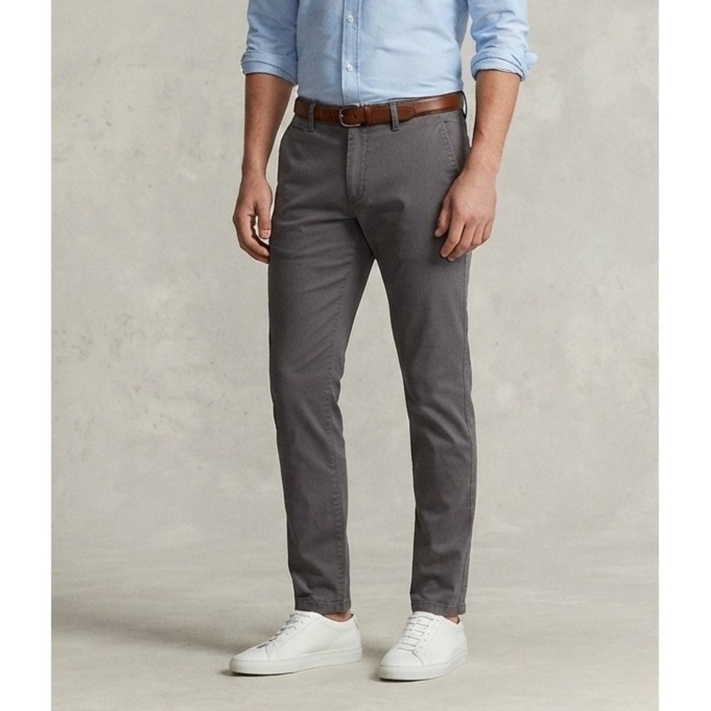 Zara Chinos Mens 32 Grey Slim Fit Cotton Stretch Casual Trousers Pants